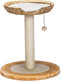 Famanu Kratzbaum Bananenblatt Beige 56 x 56 x 68,5 cm mit Sisalstangen und Liegefläche – Bild 1 von 2