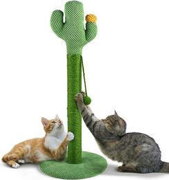 Famanu Kratzbaum Cactus in Grün mit Spielhaus und Sisal für Katzen, 83 cm hoch – Bild 1 von 1
