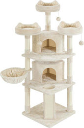 Famanu Kratzbaum für große Katzen in Beige mit 174 cm Höhe aus Plüsch und Metall – Bild 1 von 1