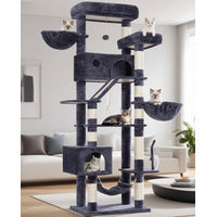 Produktbild von Famanu Kratzbaum für große Katzen mit Höhle und Hängematte 200 cm in Grau