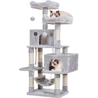 Produktbild von Famanu Kratzbaum für große Katzen mit Sisaltau und 2 Häusern in Grau