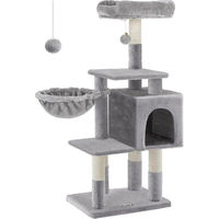 Produktbild von Famanu Kratzbaum für Katzen 110 cm hoch in Grau aus Holzwerkstoff Polyester und Sisal