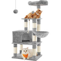 Produktbild von Famanu Kratzbaum für Katzen 138 cm Grau aus Plüsch und Sisal