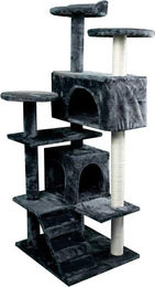 Famanu Kratzbaum für Katzen als großer Kletterbaum mit Spielhaus aus Holz in Grau – Bild 1 von 1
