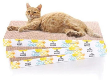 Famanu Kratzbaum für Katzen aus brauner Kratzpappe mit dreiteiligem Umkehrdesign – Bild 1 von 1