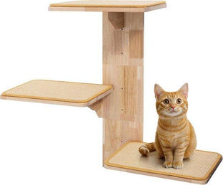 Famanu Kratzbaum für Katzen aus Holz und Metall mit Sisal und abnehmbaren Plattformen in Beige – Bild 1 von 1