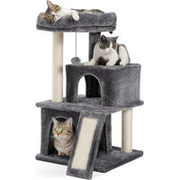 Produktbild von Famanu Kratzbaum für Katzen aus Holz und Plüsch in Grau 86 cm hoch
