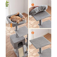 Produktbild von Famanu Kratzbaum für Katzen aus Holz und Plüsch mit Sisal in Grau