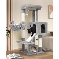 Produktbild von Famanu Kratzbaum für Katzen aus Holzspanplatte und Plüsch mit Sisal in Grau