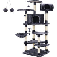 Produktbild von Famanu Kratzbaum für Katzen aus Holzspanplatte und Sisal in Grau