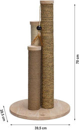 Famanu Kratzbaum für Katzen aus Jute, Sisal und Seegras in Beige 70 cm – Bild 1 von 1