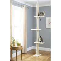 Produktbild von Famanu Kratzbaum für Katzen aus Kunstfell in Beige mit höhenverstellbarer Funktion