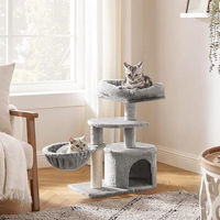 Produktbild von Famanu Kratzbaum für Katzen aus Plüsch in Grau 48 x 32 x 68 cm