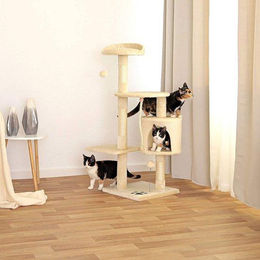 Famanu Kratzbaum für Katzen aus Plüsch und Sisal in Beige – Bild 1 von 1