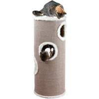 Produktbild von Famanu Kratzbaum für Katzen aus Plüsch und Sisal in Braun/Creme 50 x 50 x 120 cm