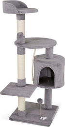 Famanu Kratzbaum für Katzen aus Plüsch und Sisal in Grau mit 112 cm Höhe – Bild 1 von 1