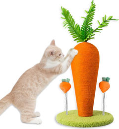 Famanu Kratzbaum für Katzen aus Sisal in Natur und Orange – Bild 1 von 2