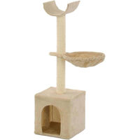 Produktbild von Famanu Kratzbaum für Katzen aus Sisal mit Haus und Liegeflächen in Beige 105 cm