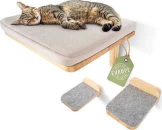 Famanu Kratzbaum für Katzen aus Stoff in Beige – Bild 1 von 1