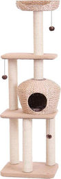 Famanu Kratzbaum für Katzen aus Wasserhyazinthe in Braun und Beige 50x40x156cm – Bild 1 von 1