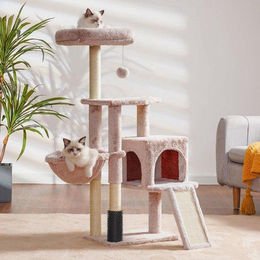 Famanu Kratzbaum für Katzen in Beige aus Plüsch und Sisal – Bild 1 von 1