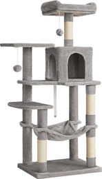 Famanu Kratzbaum für Katzen in Beige aus Plüsch und Sisal 55 x 45 x 143 cm – Bild 1 von 1