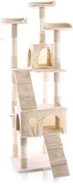 Famanu Kratzbaum für Katzen in Beige mit 170 cm Höhe, Plattformen, Häusern und Sisal-Elementen – Bild 1 von 1