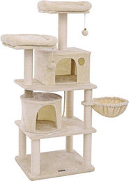 Famanu Kratzbaum für Katzen in Beige mit Sisal und Plüsch, 152 cm – Bild 1 von 1