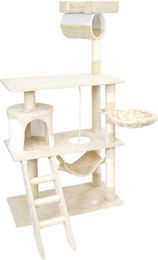 Famanu Kratzbaum für Katzen in Beige-Weiß mit 141 cm Höhe und Sisal-Elementen – Bild 1 von 1