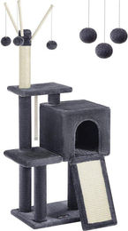 Famanu Kratzbaum für Katzen in Grau aus Plüsch und Sisal – Bild 1 von 1