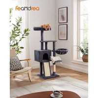 Produktbild von Famanu Kratzbaum für Katzen in Grau mit 135 cm Höhe und abnehmbarer Liegefläche