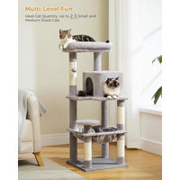 Produktbild von Famanu Kratzbaum für Katzen in Grau mit Kunstfell und Aussichtsplattformen