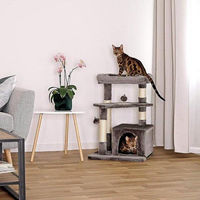Produktbild von Famanu Kratzbaum für Katzen in Grau mit Plüsch und Aussichtsplattformen 50 x 50 x 75 cm