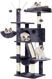 Famanu Kratzbaum für Katzen in Grau mit Sisal für alle Altersstufen – Bild 1 von 2