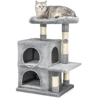 Produktbild von Famanu Kratzbaum für Katzen in Grau mit Spiel- und Ruheplätzen aus Plüsch und Sisal