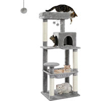 Produktbild von Famanu Kratzbaum für Katzen in Grau mit Spieltor und Spanplatte