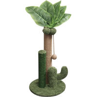 Produktbild von Famanu Kratzbaum für Katzen in Grün mit Hängematte und Katzenhaus aus Sisal