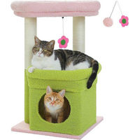 Produktbild von Famanu Kratzbaum für Katzen in Grün mit Sisal-Beschichtung und Plüsch aus mehreren Ebenen
