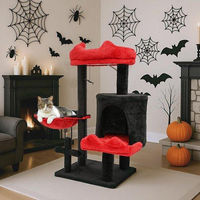 Produktbild von Famanu Kratzbaum für Katzen in Schwarz mit Plüsch und 5 Etagen