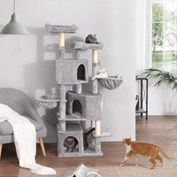 Produktbild von Famanu Kratzbaum für Katzen mit 3 Höhlen und Sisal in Grau, 164 cm