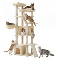 Produktbild von Famanu Kratzbaum für Katzen mit 5 Ebenen aus Sisal in Beige, 55 x 45 x 184,5 cm