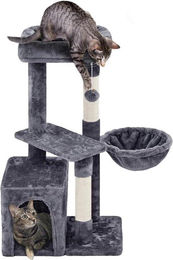 Famanu Kratzbaum für Katzen mit Aussichtsplattform und Katzenhöhle in Grau – Bild 1 von 1