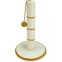 Produktbild von Famanu Kratzbaum für Katzen mit Ball aus Sisal in Weiß und Gold 30 x 30 x 46 cm