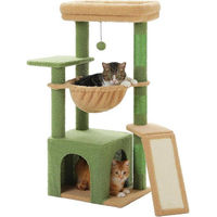 Produktbild von Famanu Kratzbaum für Katzen mit Cactus Design, Hangmatte und Plattform, 90 cm, Grün