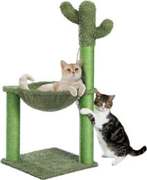 Famanu Kratzbaum für Katzen mit grüner Hängematte und Ball in Höhe 91 cm – Bild 1 von 1