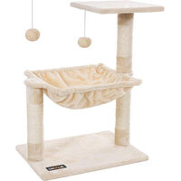 Produktbild von Famanu Kratzbaum für Katzen mit Hängematte aus Samt und Sisal in Beige