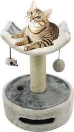 Famanu Kratzbaum für Katzen mit Hängematte und Katzenhaus in Grau mit Sisal – Bild 1 von 1