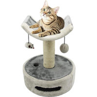 Produktbild von Famanu Kratzbaum für Katzen mit Hängematte und Katzenhaus in Grau mit Sisal