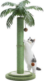 Famanu Kratzbaum für Katzen mit Hängematte und Katzenhaus in Grün mit Sisal-Elementen 85 cm – Bild 1 von 1