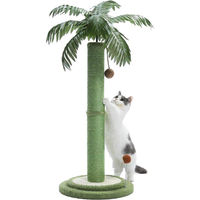 Produktbild von Famanu Kratzbaum für Katzen mit Hängematte und Katzenhaus in Grün mit Sisal-Elementen 85 cm
